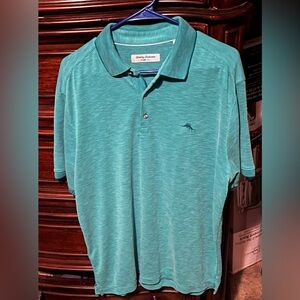 Men’s size Large Tommy Bahama Men's Teal-Green Short Sleeve Polo